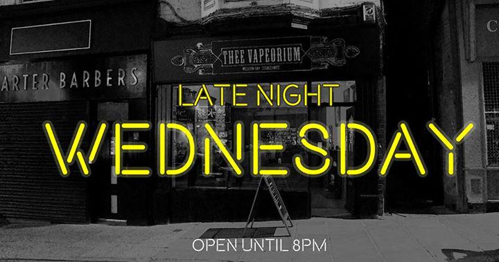 Theevapeorium's tweet photo. We are open late tonight! If you need more juice for your e-cig after work, come see us! #latenight #vaping http://t.co/ykdfhmXNYb