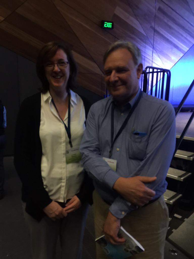 ComBio2015's tweet image. Caroyln Moores and Peter Gunning after Carolyn&apos;s superb plenary on kinesin motors.