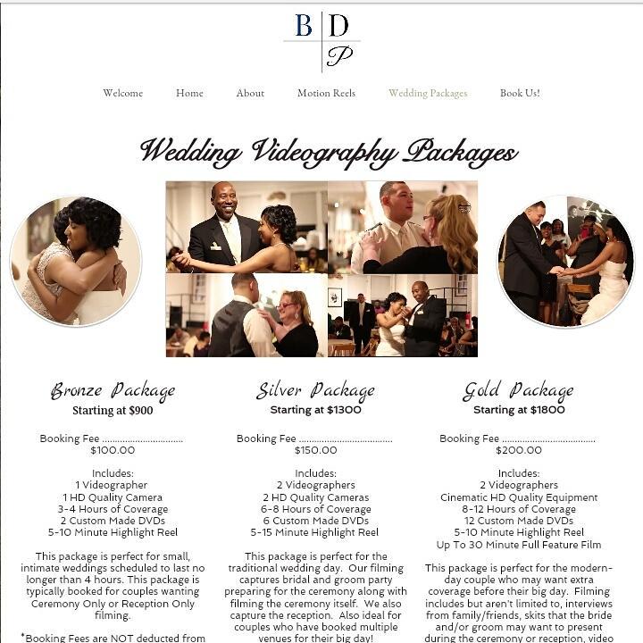 BookBluDream's tweet photo. Screenshot from our Wedding Packages page on our website. http://t.co/AgwUcijUwu http://t.co/b7Zwhb0Tsr