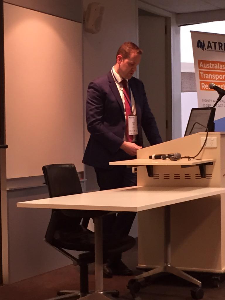 ninesquared81's tweet photo. @BenEllisEcon from @ninesquared81 presenting his paper on financing of transport projects #ATRF2015 http://t.co/IhE04fTNvS