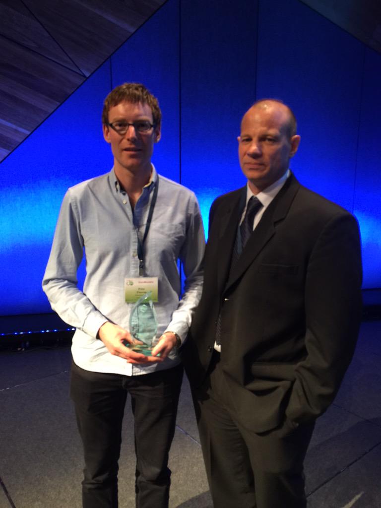 ComBio2015's tweet image. Peter Fineran (Custom Science Awardee) with Kerry Loomes (Secretary of the NZBMB) - congrats Peter!!!