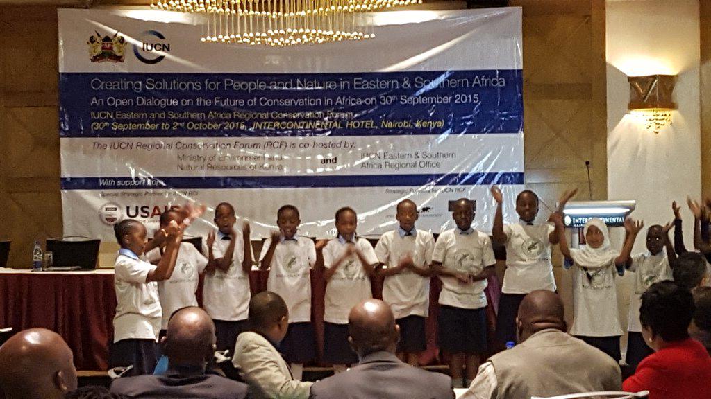Youth of Conservation Clubs of Kenya welcome IUCN delegates to Regional Conservation Forum #IUCN #ESARO