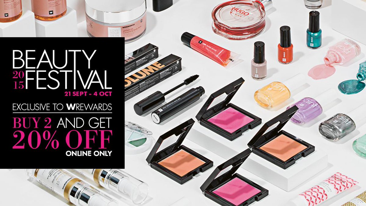 WOOLWORTHS_SA's tweet image. You've only got 5 days left! Buy 2 &amp;amp; get 20% off any skincare &amp;amp; cosmetics products online. woolies.me/ymFm