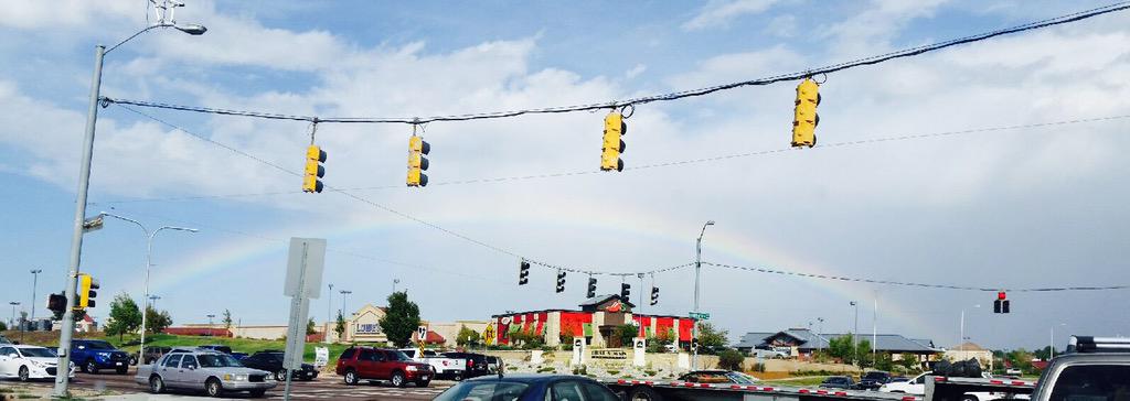 theycallmemoser's tweet photo. One of my regulars sent me this picture of my beautiful Chili's under a beautiful rainbow. #todayschilis 💜🌈 http://t.co/SwxY9pnuoM