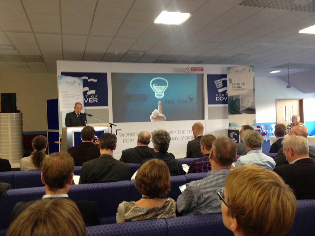 VerdErgRE's tweet photo. @VerdErgRE here @ Day 1 of the #ProTide final conference @TidalTim @PortOfDover #hydropower http://t.co/lG0Nyv5iVJ