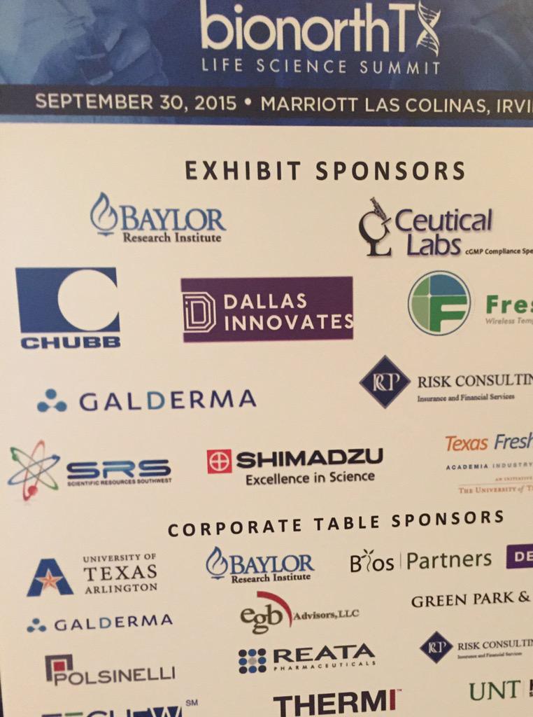Proud to support @BioNorthTX and the DFW life science community! #lifesciencesummit