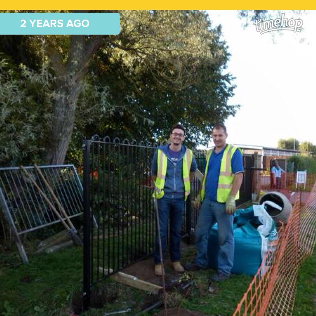 SlideIntoAction's tweet photo. 2 years ago today work started to install the be new fence with all the old play equipment.  http://t.co/CL28OHE24k http://t.co/XtNjNrQj7Q