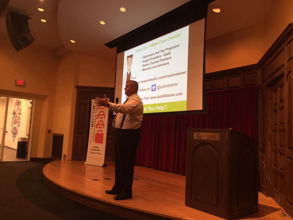 1MillionCupsOrl's tweet photo. @autoretainer is in the house! #Saas #AutomatedInvoice http://t.co/pC7gdpDrNy