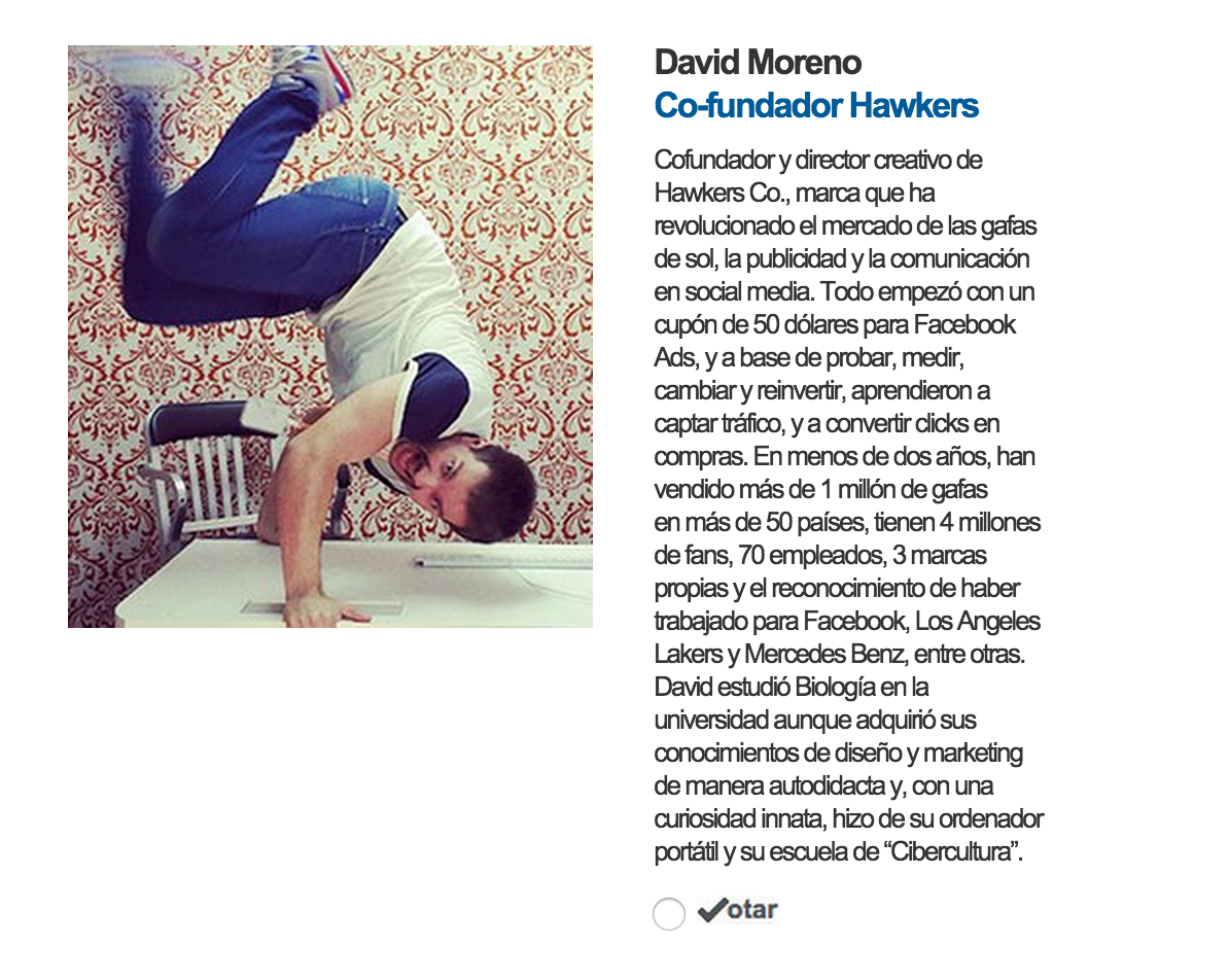 HawkersCo's tweet photo. Hawkerianos,

¡Os necesitamos!

¿Podéis votarnos en el premio de @el_pais en la web http://t.co/COYyVinyny ? 😎 http://t.co/2pM29B2ee4