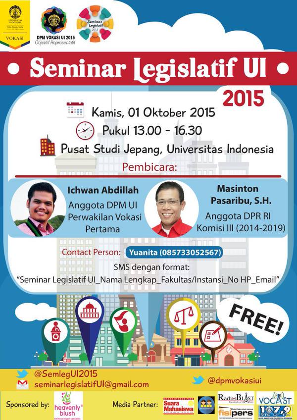 semlegUI2015's tweet image. D-1 @semlegUI2015 sudahkah mendaftar?yuk gali pengetahuan legislatifmu disini! #semlegUI2015 @event_UI @seputarkampus