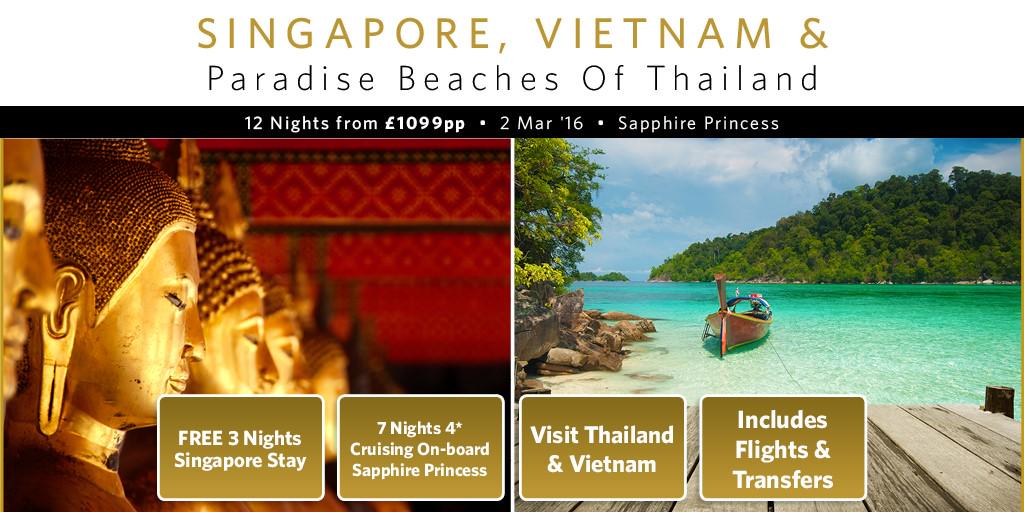 Singapore, Vietnam &amp; Paradise Beaches of Thailand! - Less Than £92pppn on <a href="/PrincessCruises/">Princess Cruises</a> - goo.gl/h1T7c3