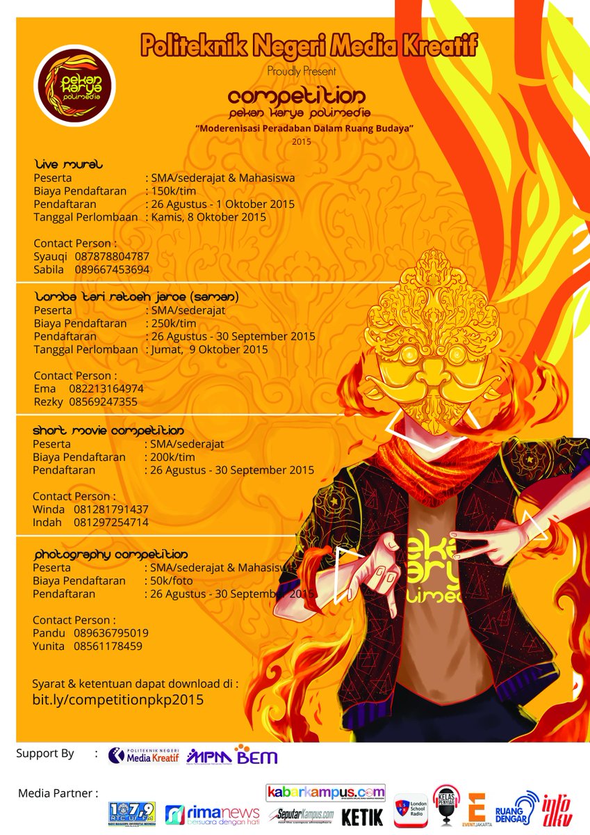 Untuk Perlombaan SMA/K/MA/ dan Mahasiswa di acara kita nih posternya ya