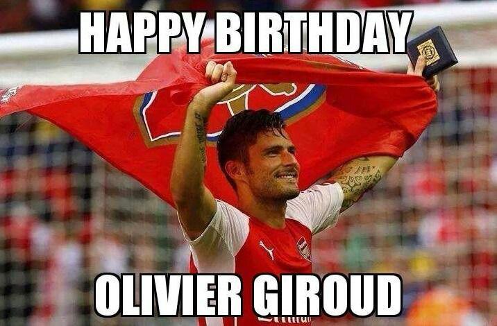 Happy birthday Olivier Giroud!! yang hari ini tepat berusia 29 tahun 