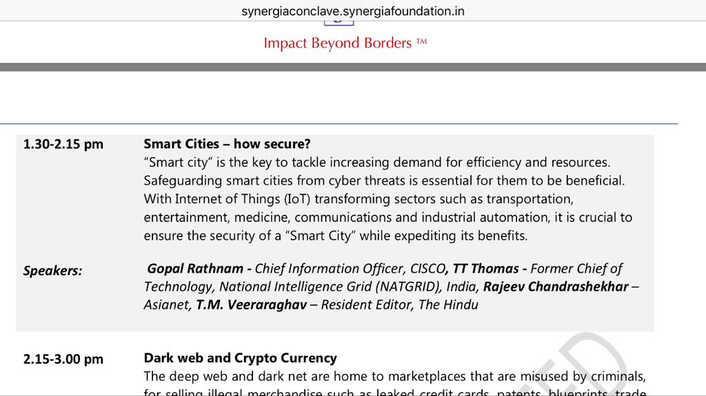 saravade's tweet photo. Session on #SmartCity security on at #Cyber360 conclave at Bangalore. Priorities and expectations being debated. http://t.co/Pq1KwkwXED