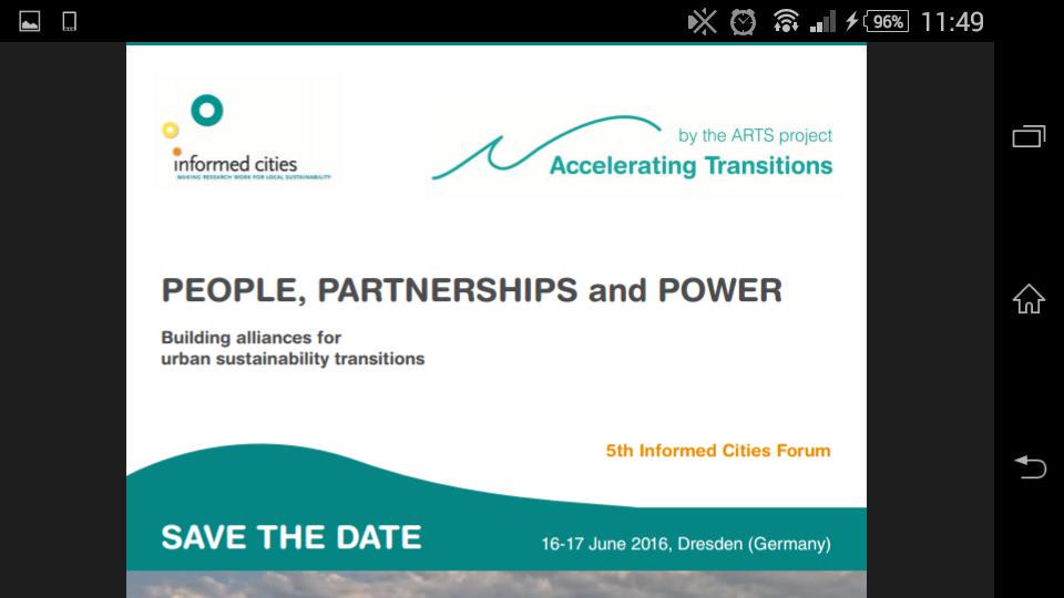 missrok's tweet photo. Hungry for acceleration? Join us on 16-17 June in Dresden for 5th #informedcities forum #srialaunch @ARTS_EU http://t.co/X2EHocx9cn