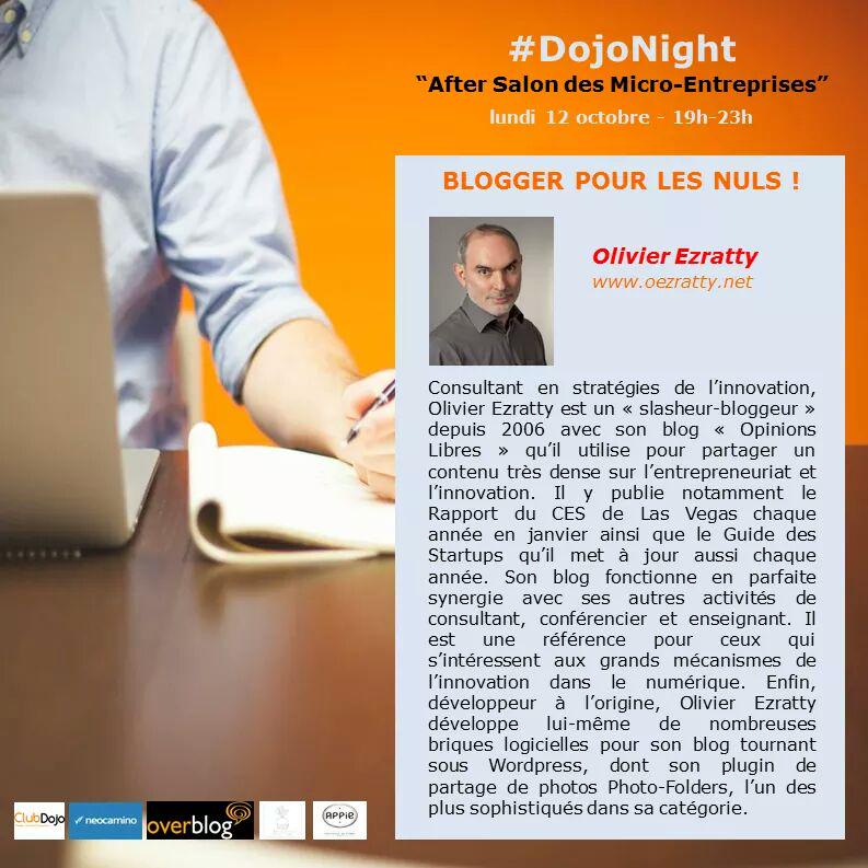 ClubDojo75's tweet photo. #DojoNight du 12/10 "Blogger pour les nuls !". The Blogger nr1 is...@olivez ! #startups #blog https://t.co/oCRVqz3b3v http://t.co/2mq93PKuYY