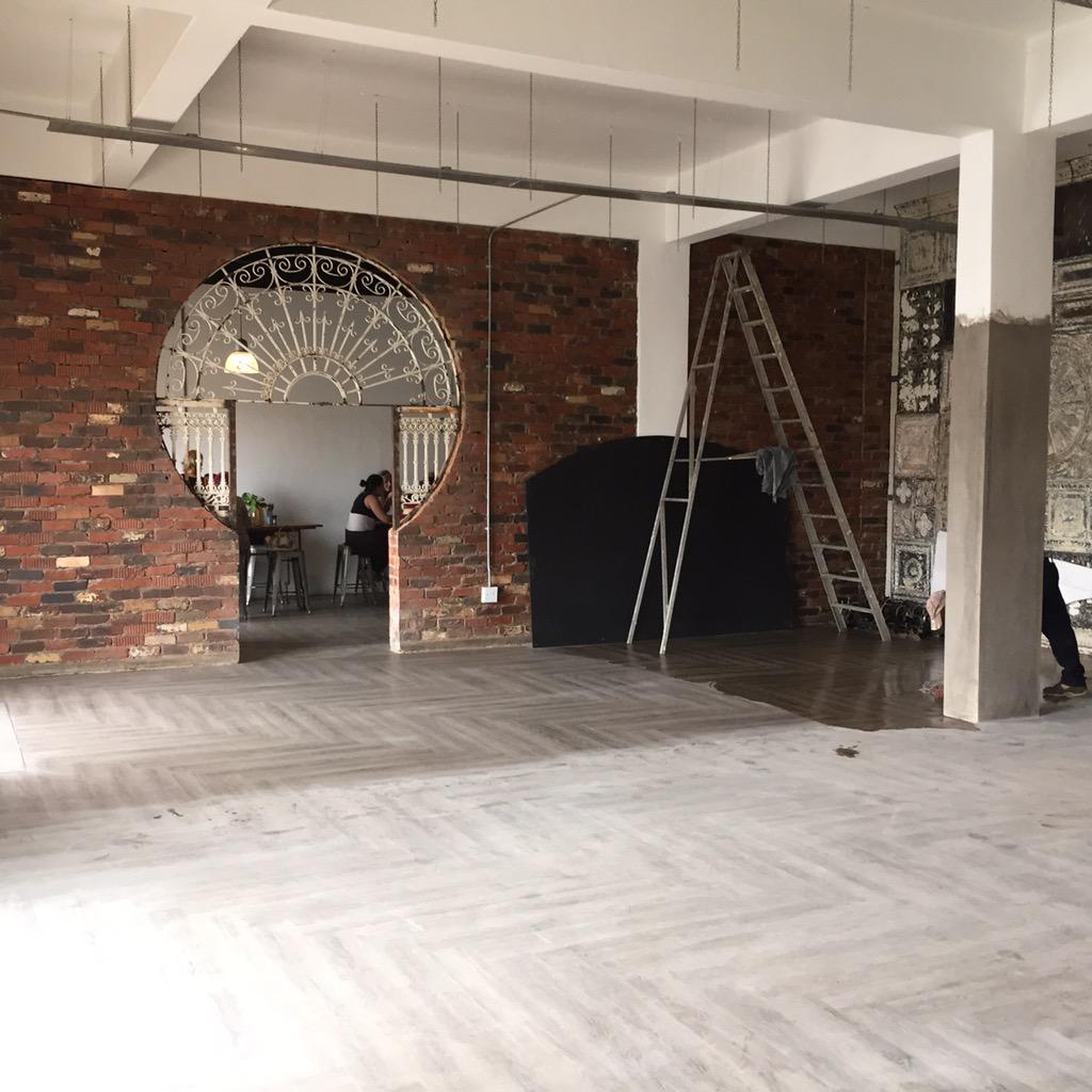 lovewarrior_za's tweet photo. Almost there! Our new space next to Jack &amp; Jill. Come find us! #lovewarrior #revealtheprocess #wearecollective http://t.co/kXVR8V50z9
