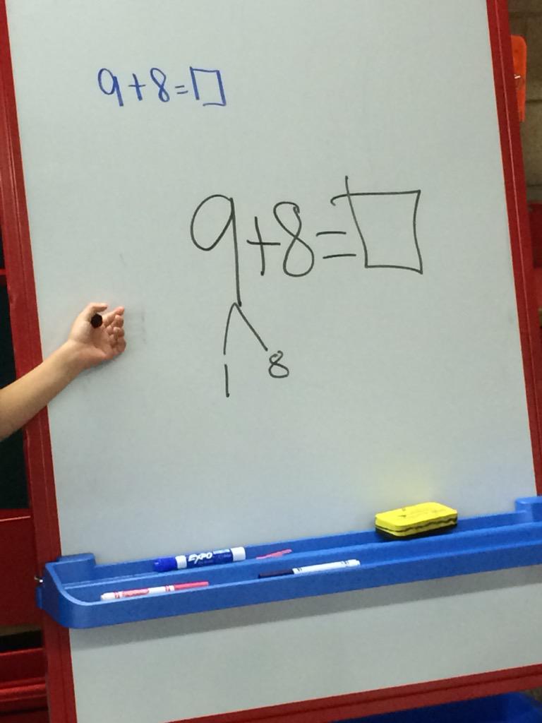 MrsMosgrober's tweet photo. One student models how to use our doubles +1 strategy for adding! #standardsofmathpractice #mathematicians http://t.co/BsNLkzEXiR