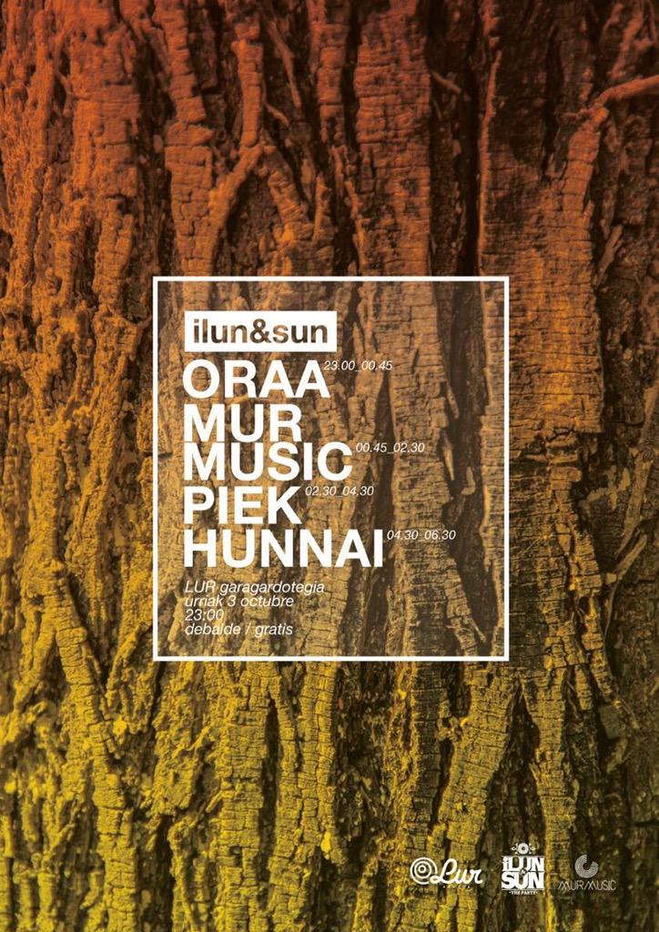 Oraamusic's tweet photo. Este sábado estaré en una nueva edición de ILUN &amp; SUN en @luraretoa, con @iampiek @hunnai y @MurMusicDeejays http://t.co/Vg1xcu1hRS