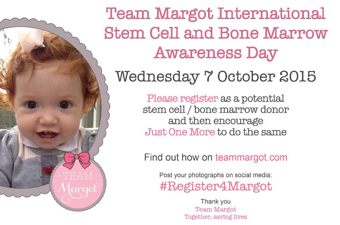 DKMS UK | We Delete Blood Cancer (@dkms_uk) on Twitter photo Today's <a href="/swab4margot/">Team Margot</a> International Stem Cell and Bone Marrow Awareness Day! #Register4Margot & get #JustOneMore to! Today's <a href="/swab4margot/">Team Margot</a> International Stem Cell and Bone Marrow Awareness Day! #Register4Margot & get #JustOneMore to!