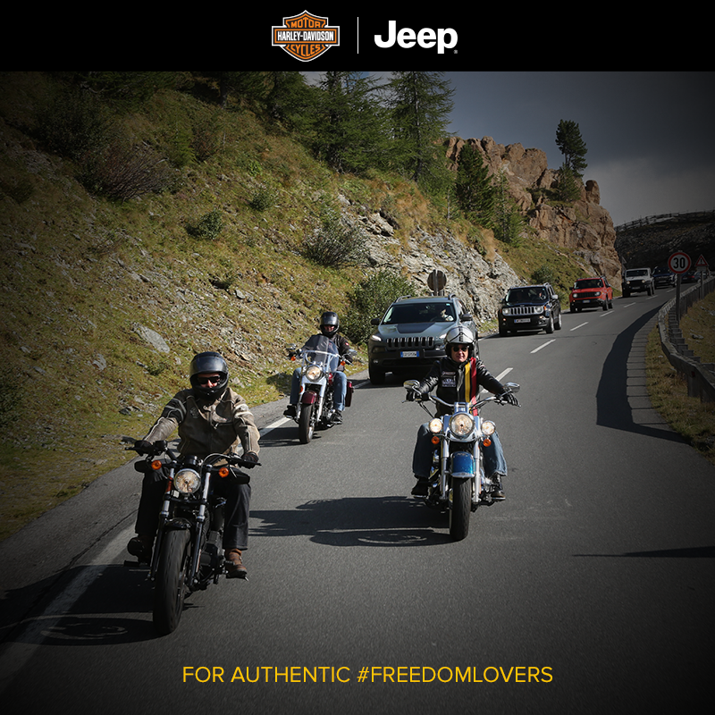 Jeep_People's tweet photo. The #Jeep brand & @harleydavidson. Discover how incredible the European #BikeWeek2015 was on http://t.co/CLKiYNSGvi. http://t.co/YCX09GJO1X