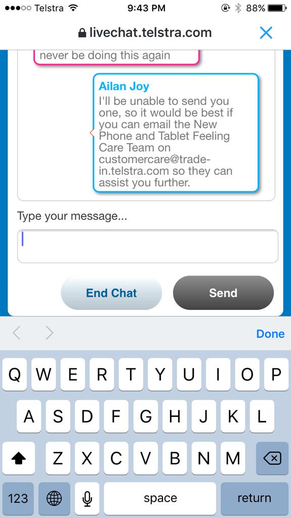 Telstra On Twitter Emmg86 Come Through To Live Chat Here Http