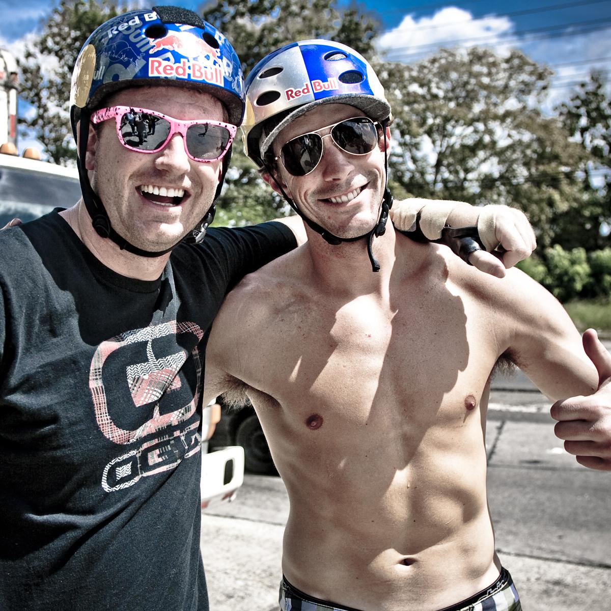 OGIO's tweet photo. Andy Bell and Travis Pastrana mugging for the camera. #ogio #stuntdevils #ogiolife http://t.co/Qv7ZJEtOkz