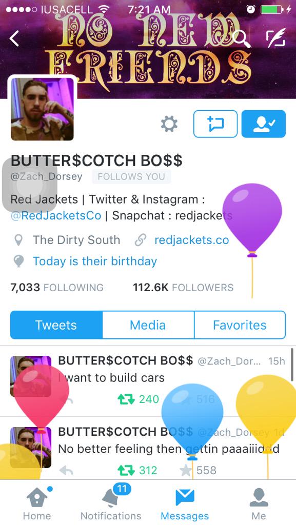  happy birthday zachary! Two decades... You\re getting old fella, hope you have an amazing day
 love you 