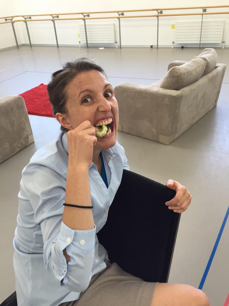 GeckoTheatre's tweet image. Katie&apos;s silly celery break moment. #geckotech #andres