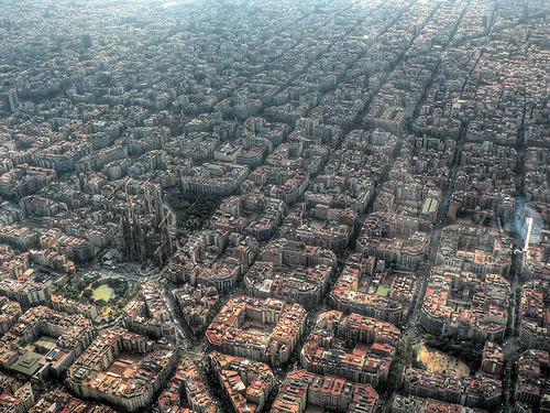 La ciudad de Barcelona desde el cielo.