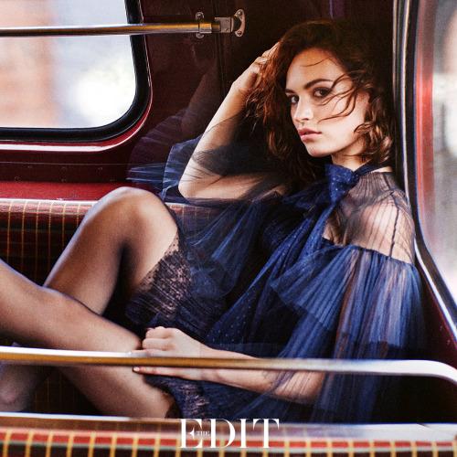 MaisonValentino's tweet image. Stunning actress Lily James wearing #Valentino #FallWinter1516 blue tulle dress for The Edit m.valentino.com/go/pzy6ii