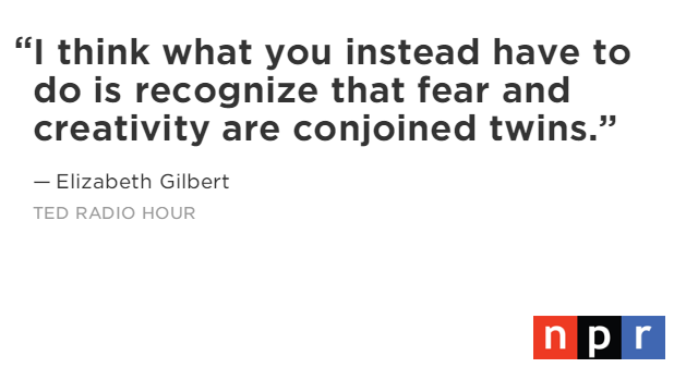 TEDRadioHour's tweet image. Creativity is going into the uncertain, and the uncertain is always scary, says @GilbertLiz.
n.pr/1rIhCOi