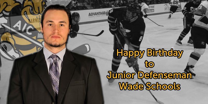 AIC_Hockey's tweet photo. Happy Birthday to junior defenseman Wade Schools! #JacketNation #JacketBirthdays #AtlanticHockey http://t.co/HNq1ogu3eK