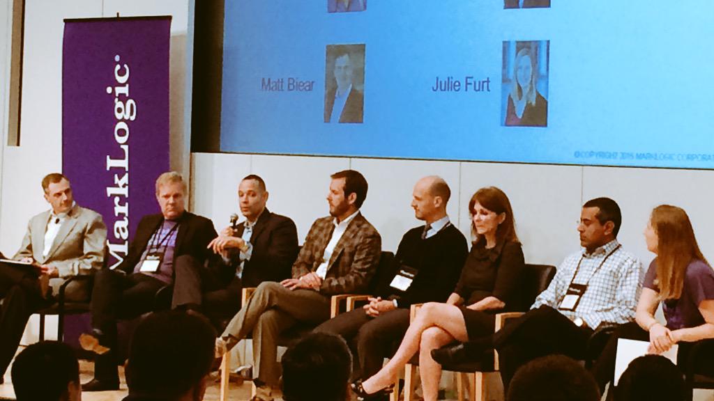 WendyLCMP's tweet photo. Kicking off our final day at #TechSummit2015 with a panel of experts from the field. #MarkLogic #LoveMyCompany http://t.co/PaIE1GXlj4