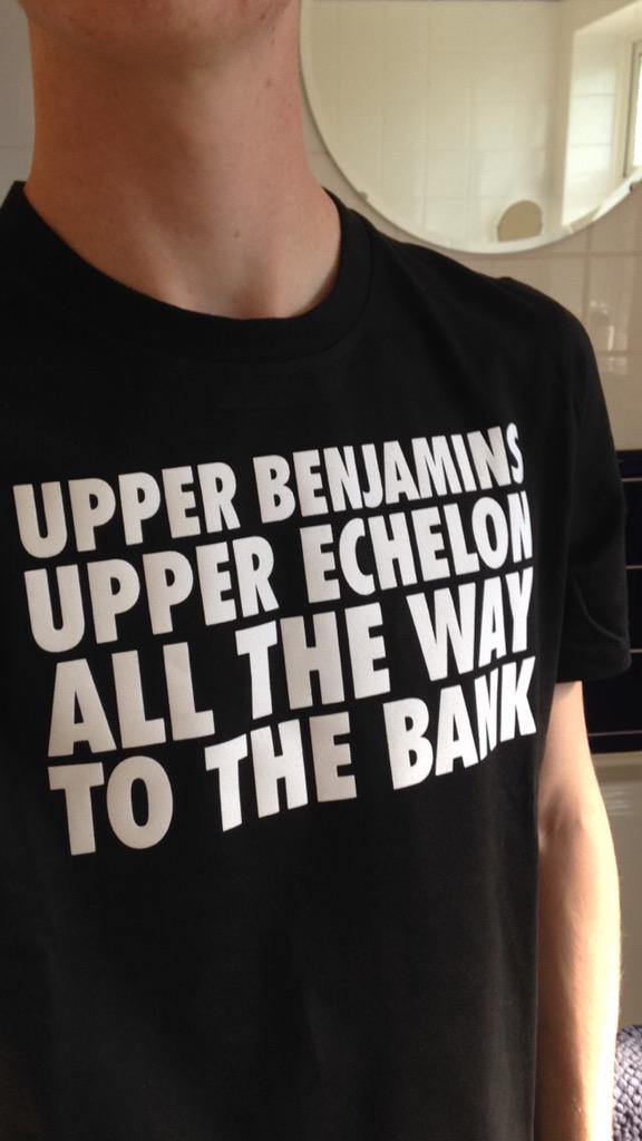 THaynes1998's tweet photo. Thanks to @CampoRetro for the tee @SpencerOwen #upperbenjamins #upperechelon #allthewaytothebank http://t.co/aqJIDdXmAe
