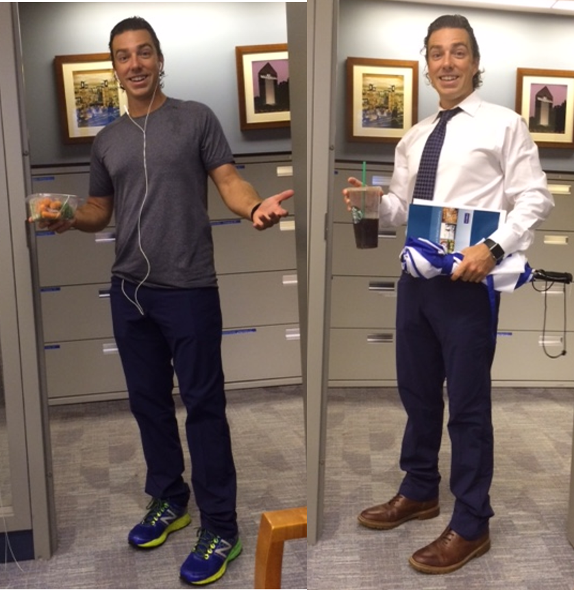 spomeroy83's tweet photo. Office husband @ryanfeinberg is a happy guy in @lululemon #ABCPant @Nov_Project --> @WilderCo these pants do it all! http://t.co/SN8Njc8p04
