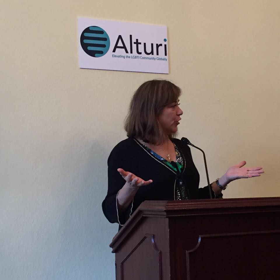 #Latina Congresswoman L.Sanchez speaking up for international #LGBT equality &amp; for #Alturi's work, of which we a part