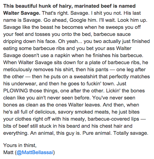 MattBellassai's tweet photo. FYI BuzzFeed has a Dude A Day newsletter and I wrote today's entry about this beautiful slab of marinated beef http://t.co/hgUyFhQF9D