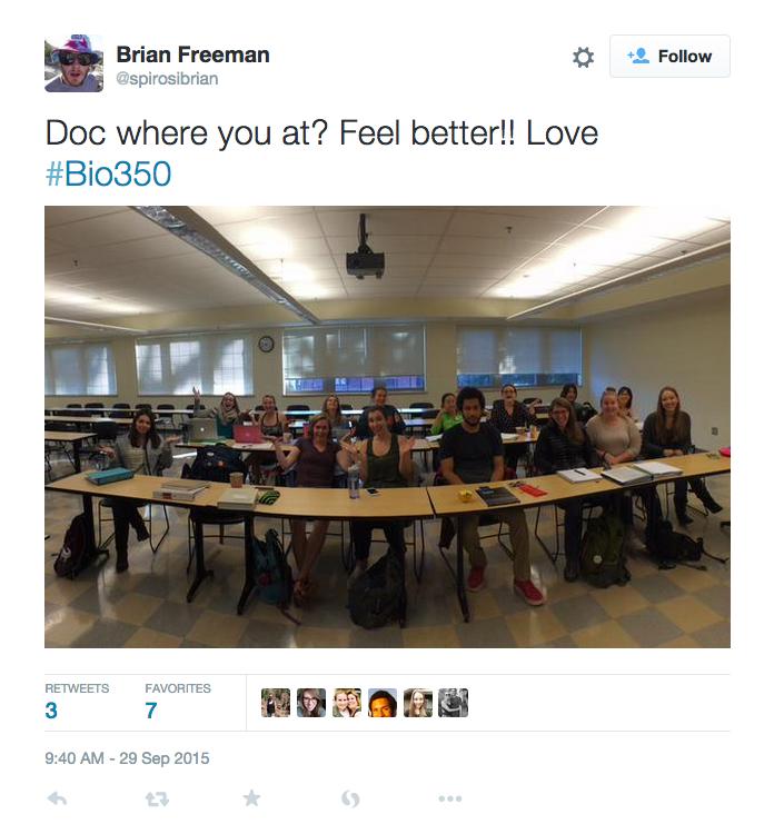 markowenmartin's tweet photo. Sometimes, I teach microbio. Rarely, microbio skools me. My #Bio350 students seemed to miss me yesterday! #NiceClass http://t.co/i3TfpgZ4z2