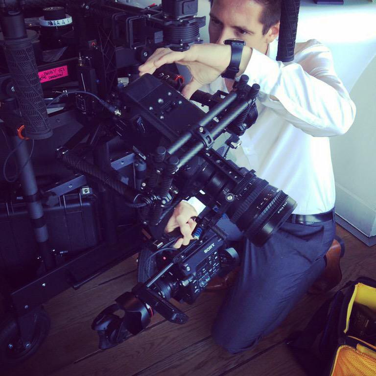 DeadReady's tweet photo. DRP director CT rigging 1 of 2 #Sony #fs7s to @FreelanceFilms' movi #m15 at the @OXO_Tower this morning (#8k?) http://t.co/EgAMAMN3ZR
