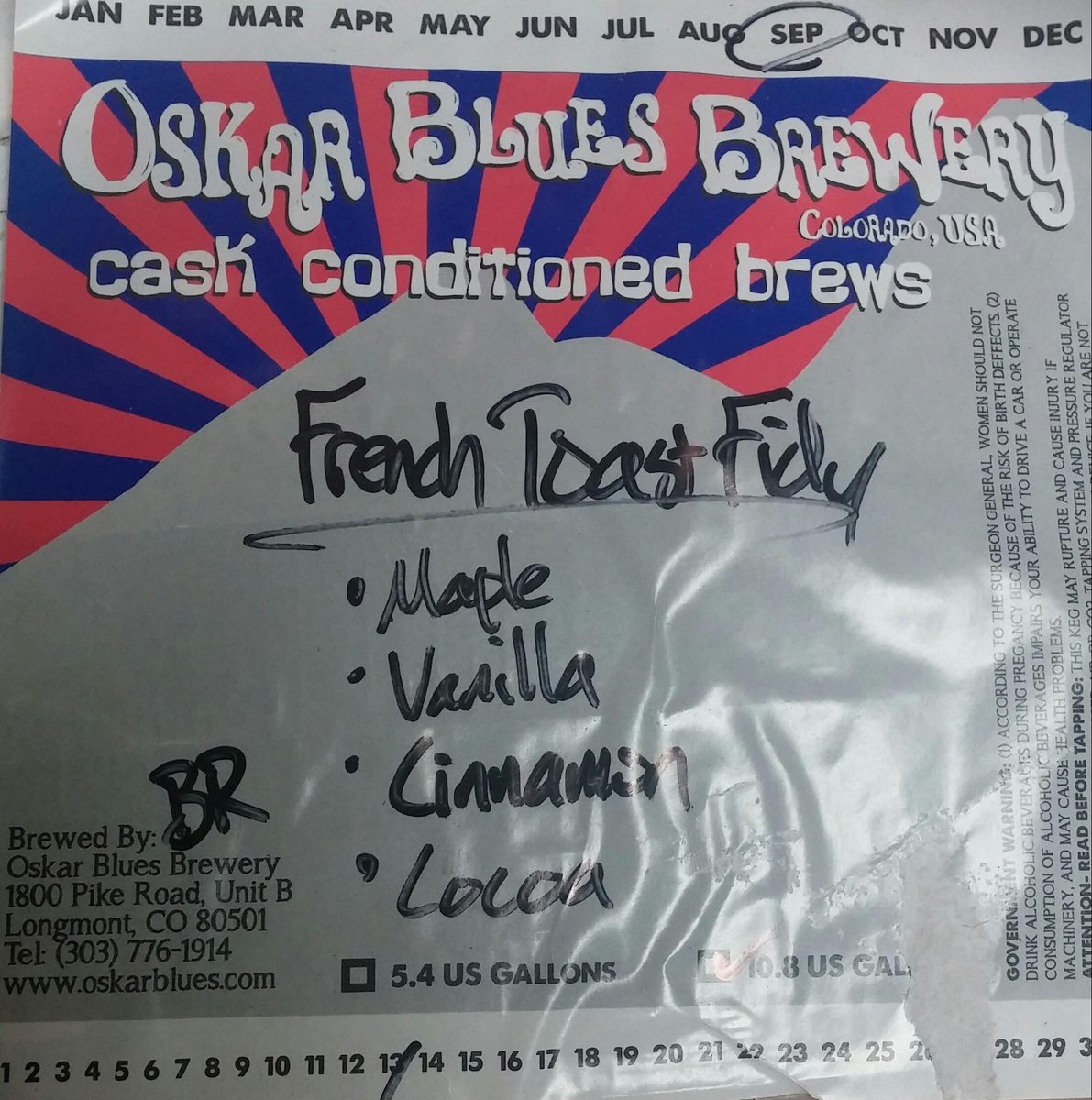 French Toast Fidy FIRKIN tomorrow from <a href="/oskarblues/">Oskar Blues Brewery</a>! Yes please. facebook.com/events/1505168…