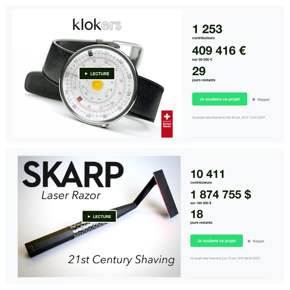 Deux succès à 1000%  <a href="/klokerswatches/">klokers</a> #skarp  ! Qui a encore des doutes sur le #crowdfunding ?  #kickstarter