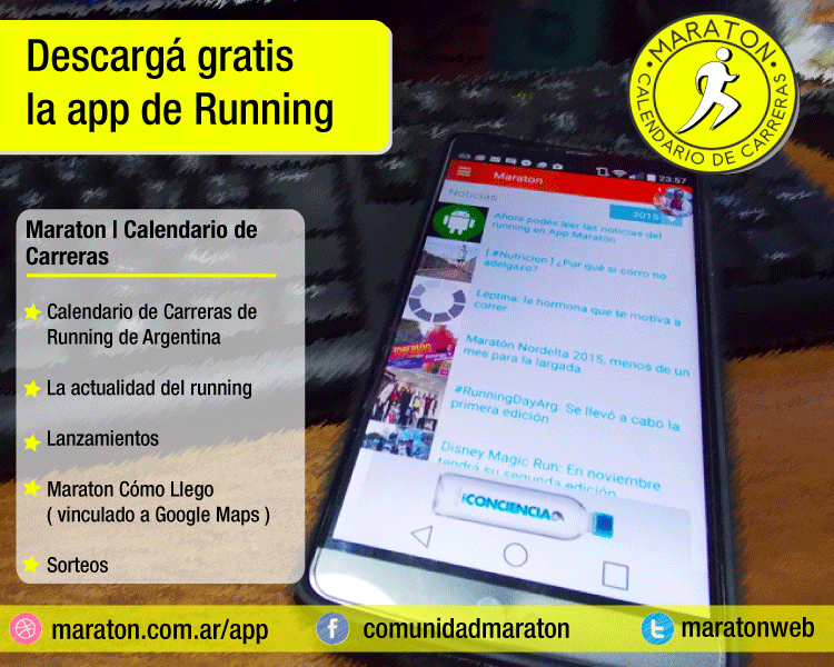 maratonweb's tweet image. Descarga Gratis a tu móvil la App del Running | maraton.com.ar/app/