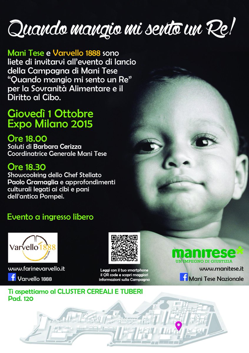 Domani a <a href="/Expo2015Milano/">Expo Milano 2015</a> con <a href="/paolopresident/">Paolo Gramaglia</a> alle ore 18 #showcooking per #quandomangiomisentounre <a href="/Varvello1888/">Varvello 1888</a>