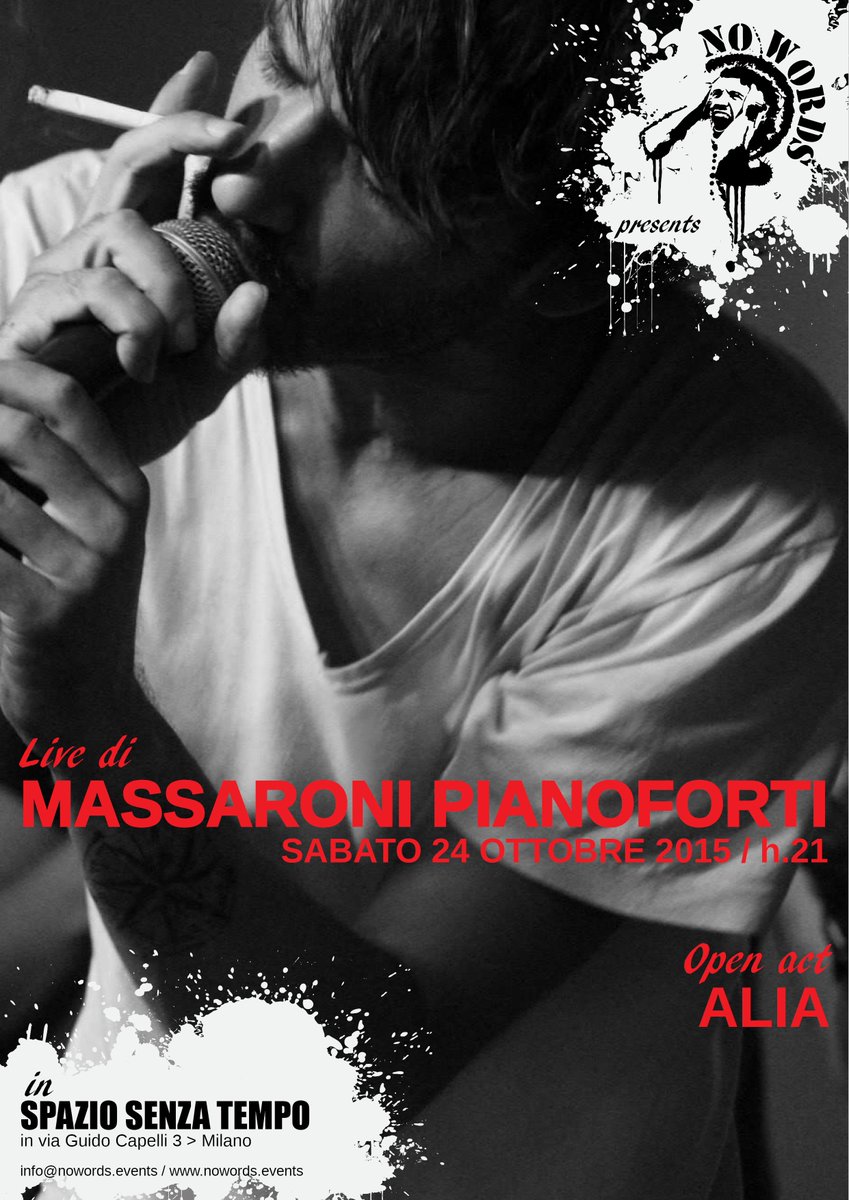 NoWordsEvents's tweet image. Primo appuntamento della #stagione con @massaronipiano il 24 ottobre in uno #spaziosenzatempo