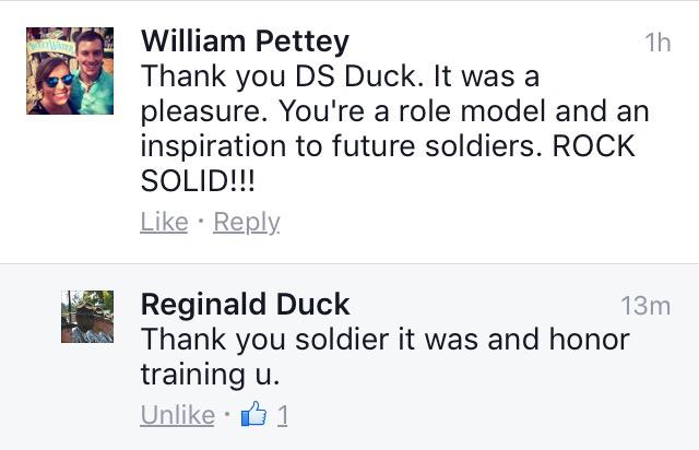 WillPettey's tweet photo. That awesome moment when your drill sergeant shows you some love http://t.co/K0rCHLYd2A