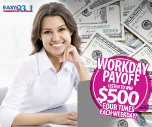 easy931's tweet photo. WIN $500 four times a day starting MONDAY on Easy93.1! http://t.co/o5mSXy57wR #WorkdayPayOff #Easy93 http://t.co/tJuKx9L3gc