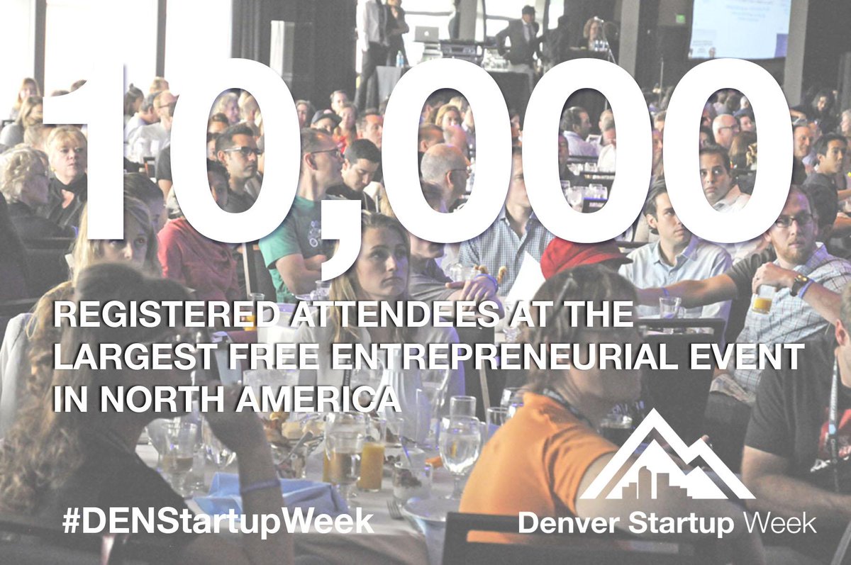 COStartupWeek's tweet image. BREAKING NEWS: We have reached 10,000 #DENStartupWeek registered attendees! You all ROCK.