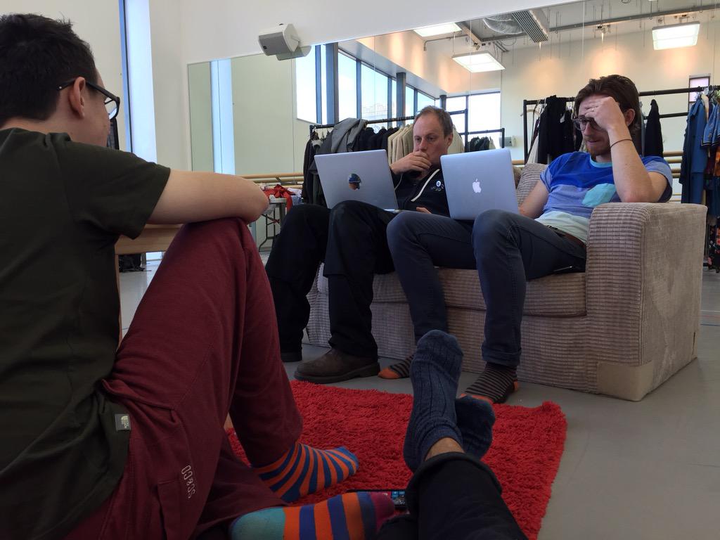 GeckoTheatre's tweet image. Production meeting on set #geckotech #andres @dance_east