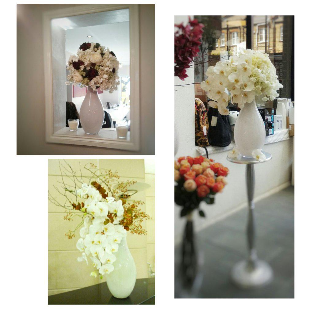 lifelikeflowers's tweet photo. Similar yet different. #silkorchid #silkhydrangea #silkflowers in #bottle #vase #artificial #flowerarrangements http://t.co/NADoeKcssi